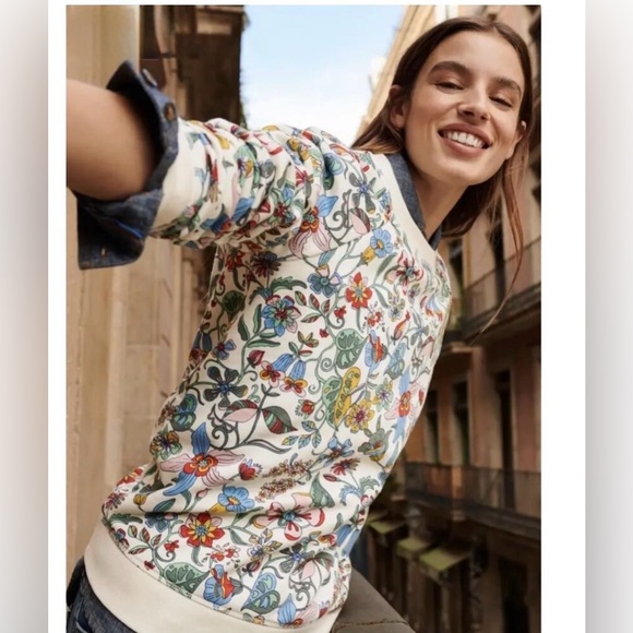 Boden Women’s Floral Print Crewneck Sweatshirt Style J0562 sz M - Picture 2 of 10